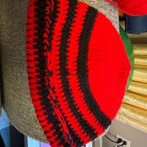 Beautiful Red/Black winter Beanie.